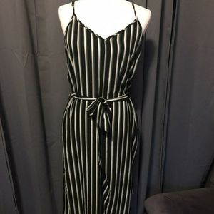 Black and white striped romper